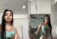 Internada, MC Mirella atualiza estado de saúde: "Enchendo o bucho e de repouso"
