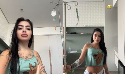 Internada, MC Mirella atualiza estado de saúde: "Enchendo o bucho e de repouso"