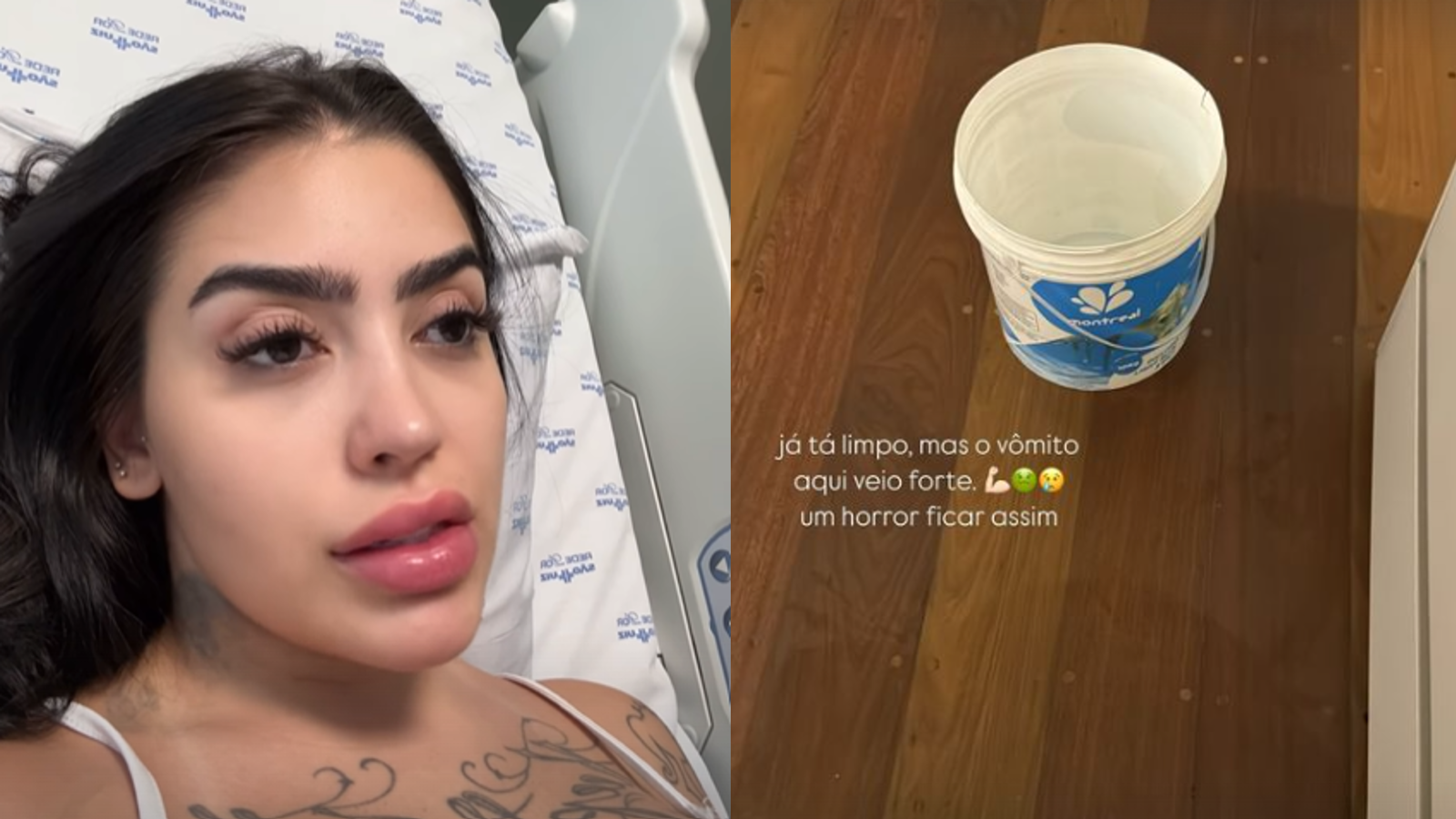 No dia anterior, ela compartilhou que teve que ir embora de um restaurante por estar passando mal