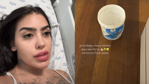 No dia anterior, ela compartilhou que teve que ir embora de um restaurante por estar passando mal