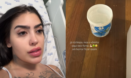 No dia anterior, ela compartilhou que teve que ir embora de um restaurante por estar passando mal