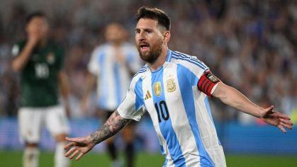 Messi comemorando gol pela Seleção Argentina