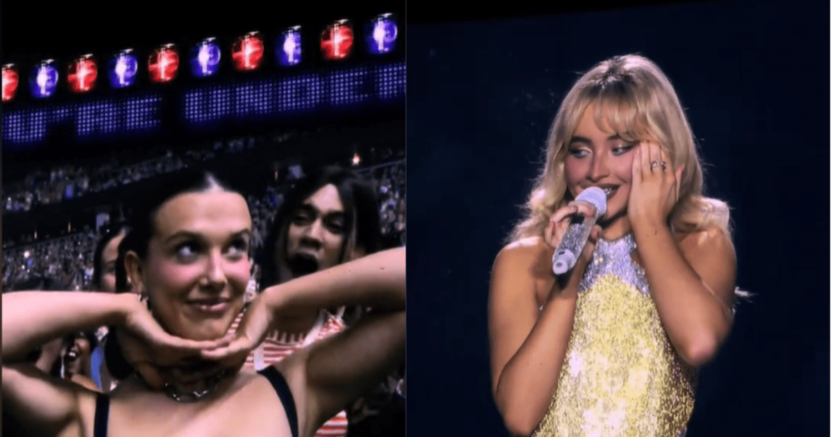 Millie Bobby Brown vai a show de Sabrina Carpenter e é notada pela