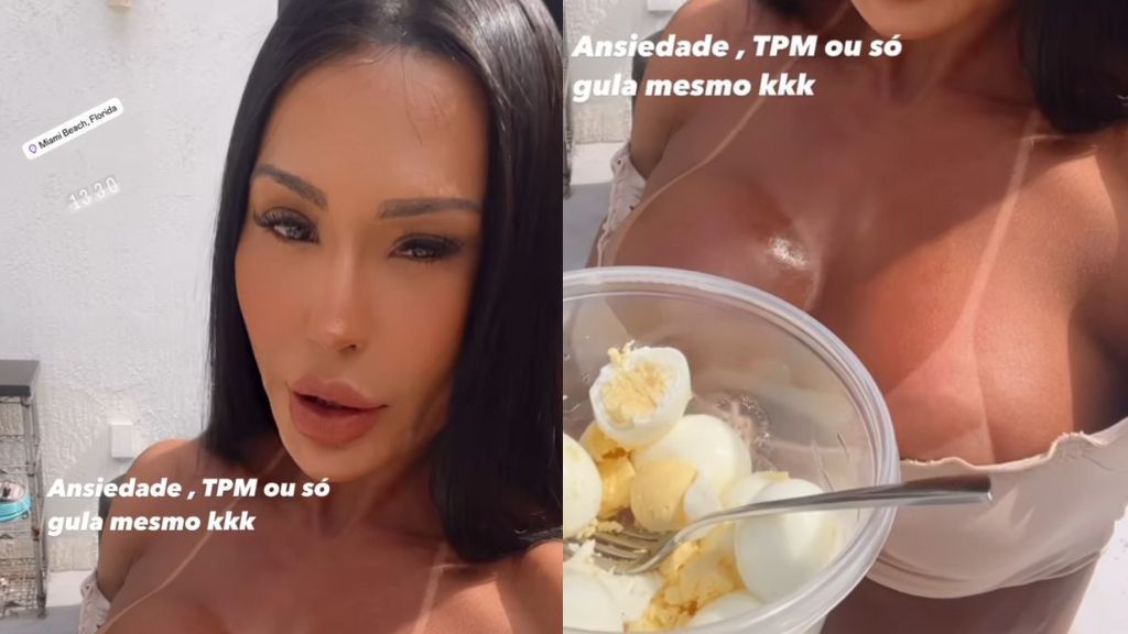 Gracyanne Barbosa mostra lanchinho pela noite