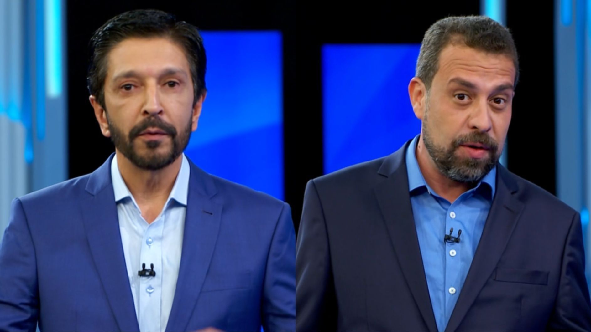 Ricardo Nunes e Guilherme Boulos no último debate de segundo turno em São Paulo, promovido pela TV Globo em 25 de outubro de 2024