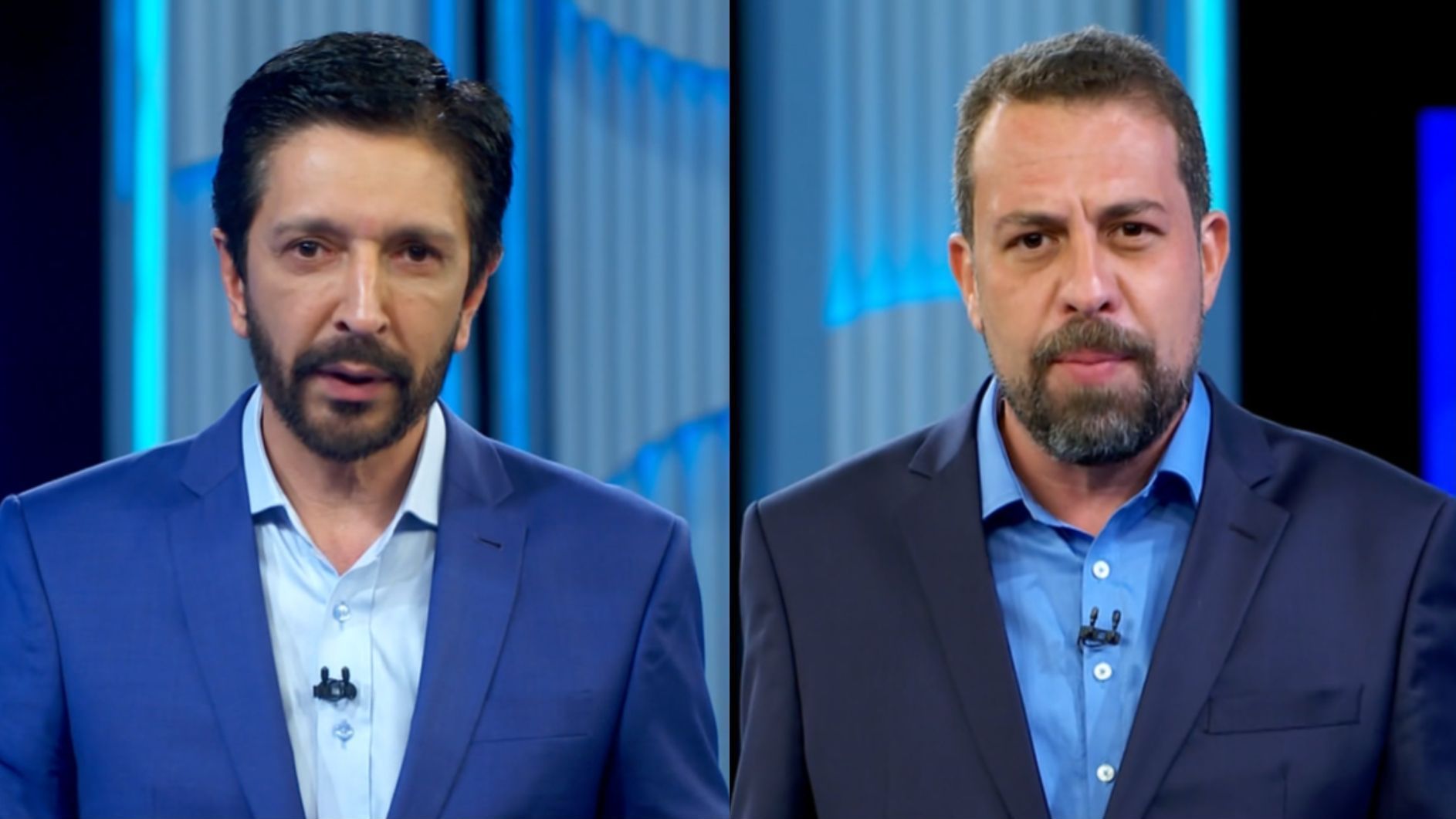 Ricardo Nunes e Guilherme Boulos no último debate de segundo turno em São Paulo, promovido pela TV Globo em 25 de outubro de 2024
