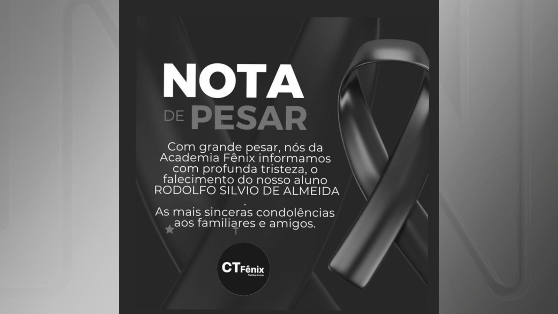 Nas redes sociais, academia lamentou a morte da vítima • Reprodução