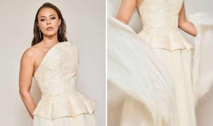 Paolla Oliveira aposta em vestido de noiva em premiação