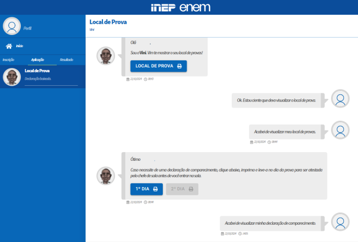 O assistente virtual do Inep vai te ajudar a acessar o local • Reprodução/Inep