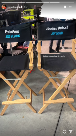 Pedro Pascal em bastidor do filme "Quarteto Fantástico" • Instagram/ Pedro Pascal