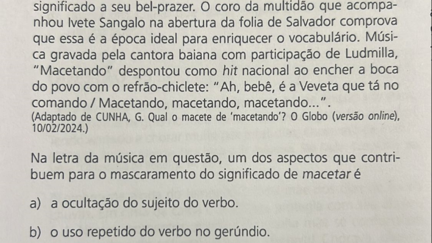 Questão da Unicamp usou a musica "Macetando", de Ivete Sangalo • Divulgação/Poliedro