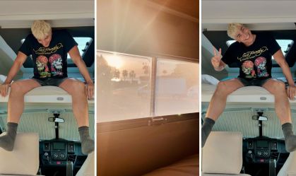 Reynaldo Gianecchini viaja pela Espanha de motorhome; veja fotos