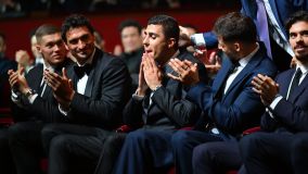 Rodri ao receber a notícia de que venceu o Bola de Ouro 2024