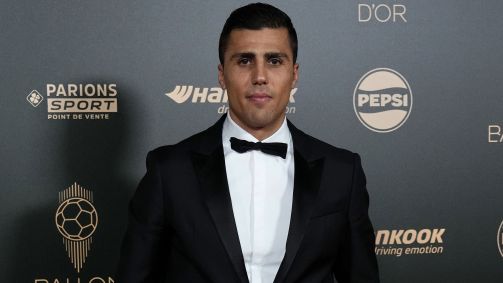 Rodri, do Manchester City, na chegada à Bola de Ouro