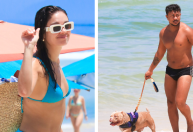 Sophie Charlotte e Xamã curtem praia e passeiam com cachorro no Rio; veja fotos