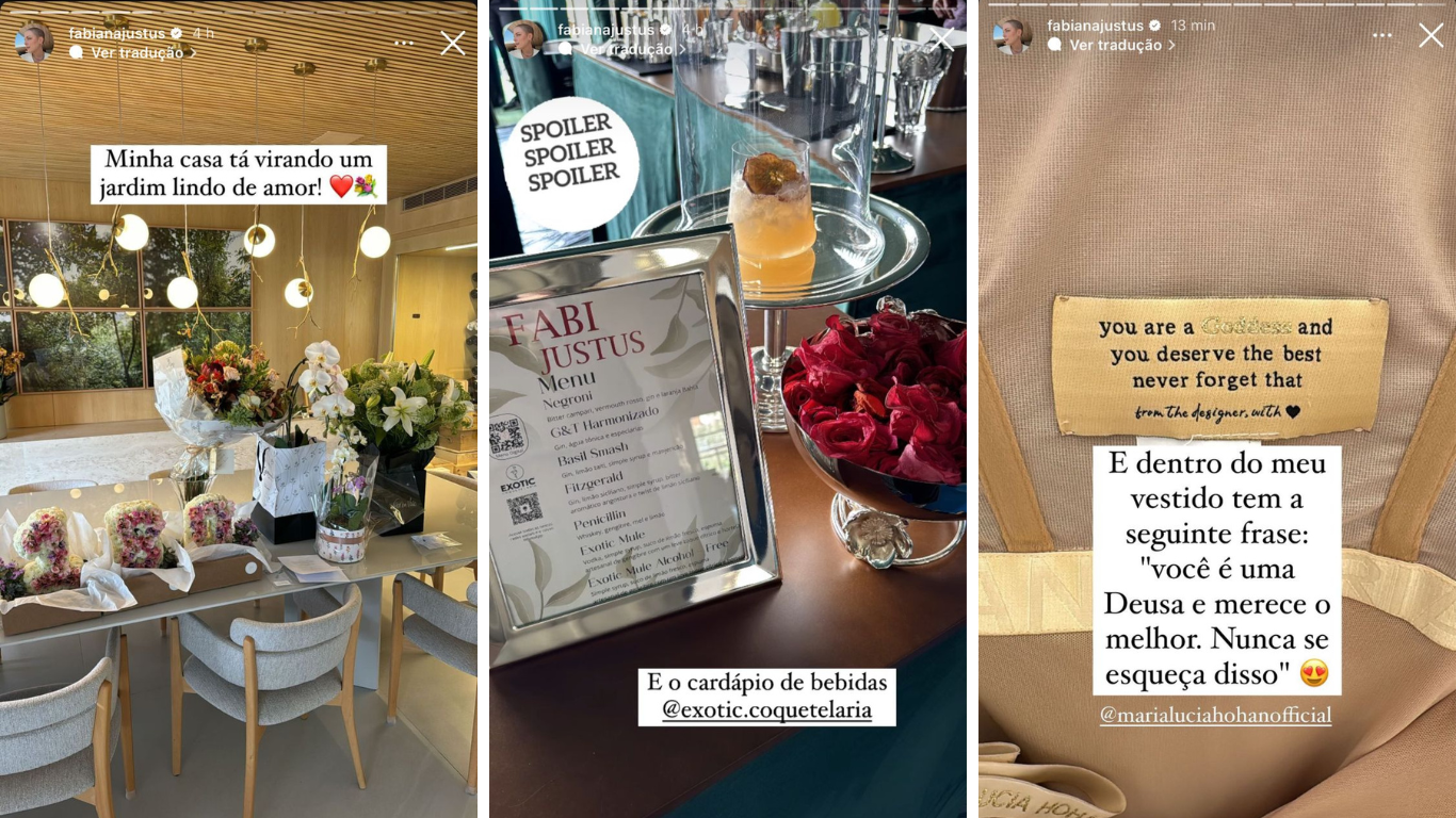 Nas redes sociais, Fabiana Justus compartilhou spoilers para sua festa • Instagram/Fabiana Justus