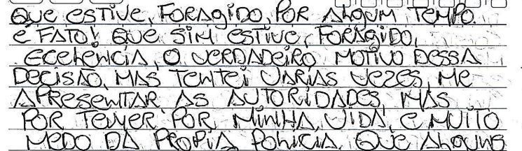 Trecho de carta escrita por Paulo Cupertino • Reprodução