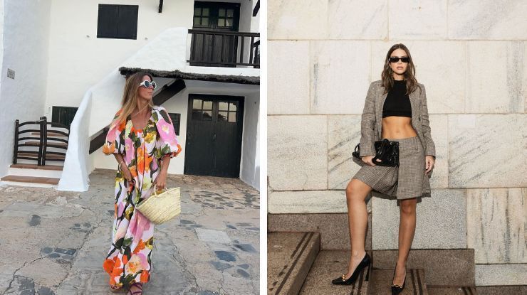 Vestido floral e conjunto de shorts e blazer • Reprodução/ Instagram