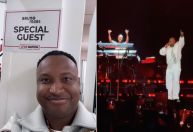 Thiaguinho aparece de surpresa em show de Bruno Mars e canta “Cheia de Manias”