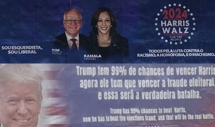 trump e kamala em GV