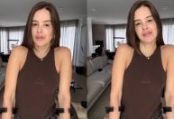 De muletas, Vera Viel mostra cicatrizes após retirada de tumor