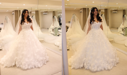 Sem alça e volumoso: detalhes do vestido de Ary Mirelle, noiva de João Gomes