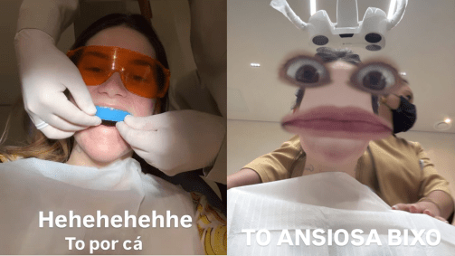 Virginia comentou que iria tirar suas lentes para colocar as novas, dizendo que não mostraria como estão seus dentes reais pois nem ela iria ver