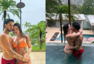 Virginia aproveita piscina em dia de chuva: "Comecei a curtir minha casa"