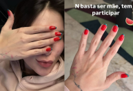 Virginia faz unhas de melancia para aniversário de Maria Flor; veja