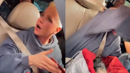 Ao abrir o vidro do carro para tirar fotos com os fãs, um deles cuspiu nela, o que a fez interromper o momento de fotos e ir embora