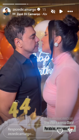 Zezé Di Camargo se declara para Graciele e Clara, primeira filha do casal • Instagram/ Zezé Di Camargo