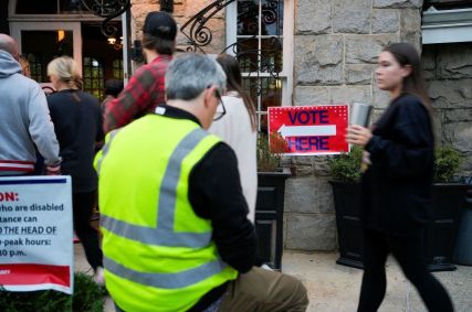Fila para votação em Atlanta, nos Estados Unidos
