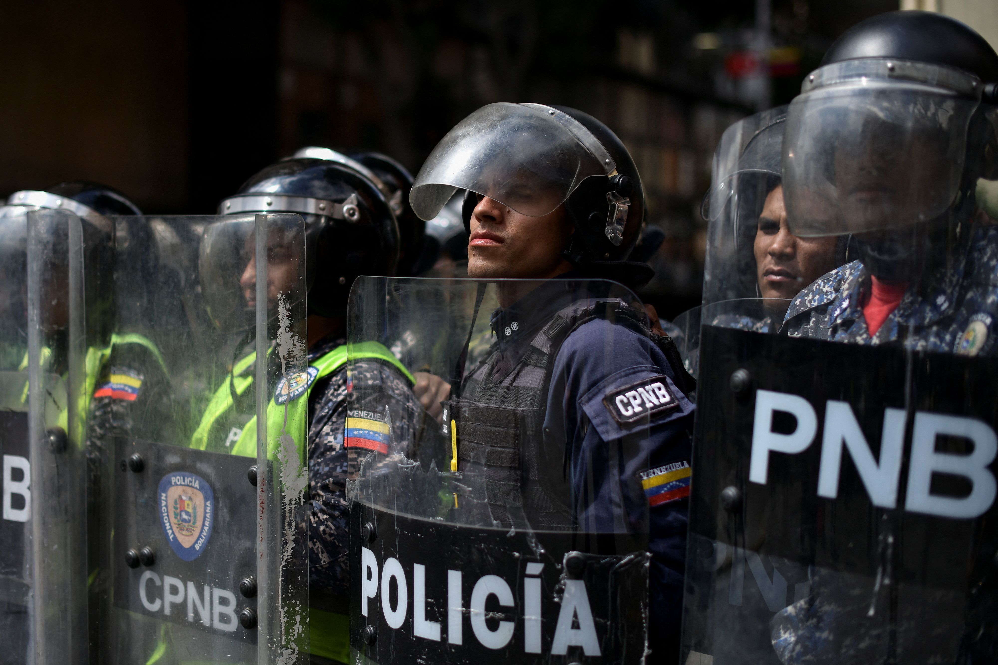 Venezuela's opposition students take part in a rally to mark the international Youth Day in Caracas