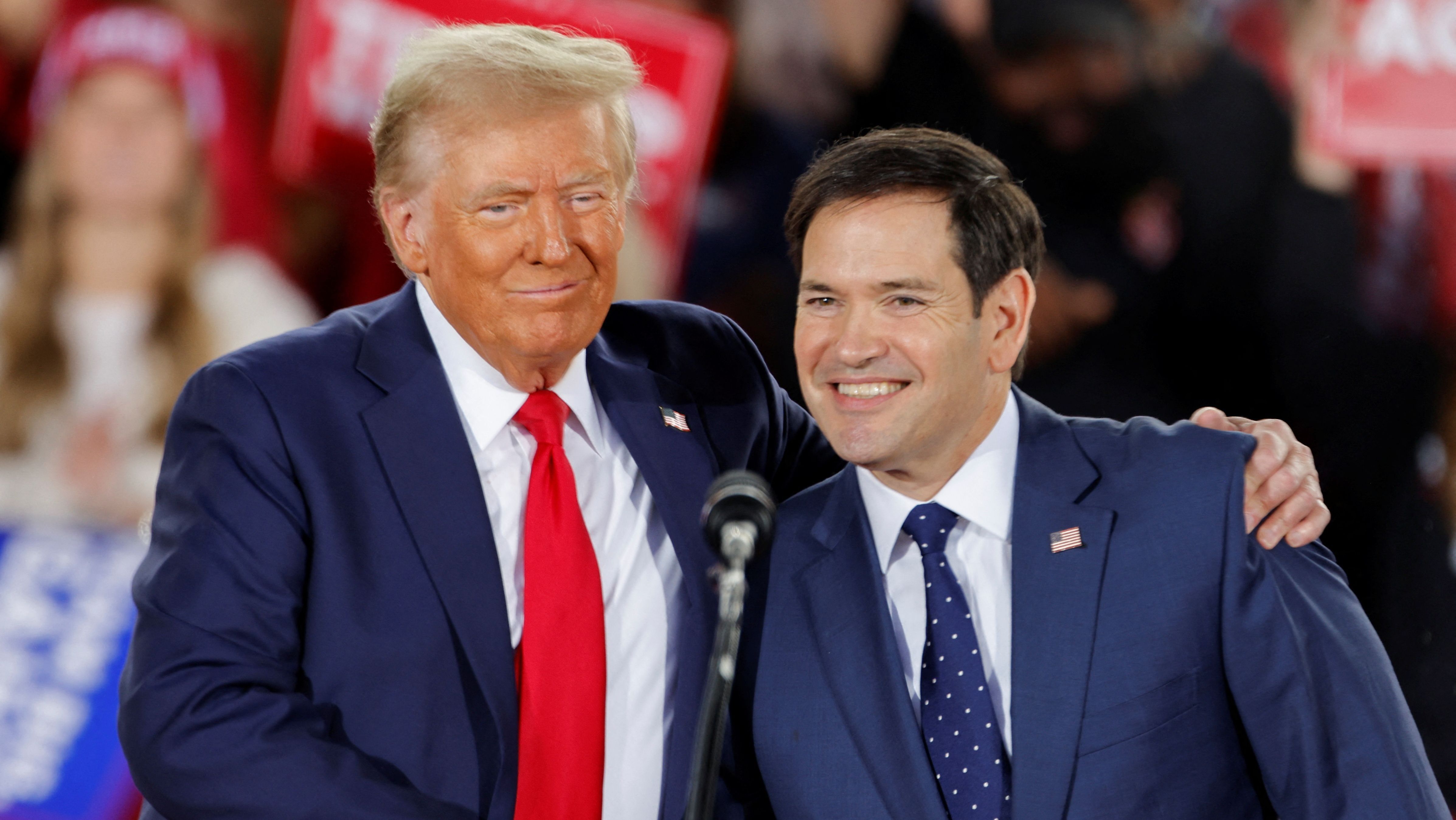 Donald Trump e Marco Rubio na Carolina do Norte