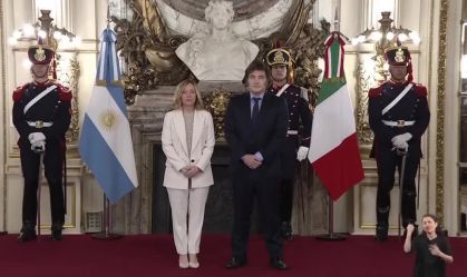 Milei e Meloni prometem proteger "liberdade ocidental" em reunião bilateral na Argentina