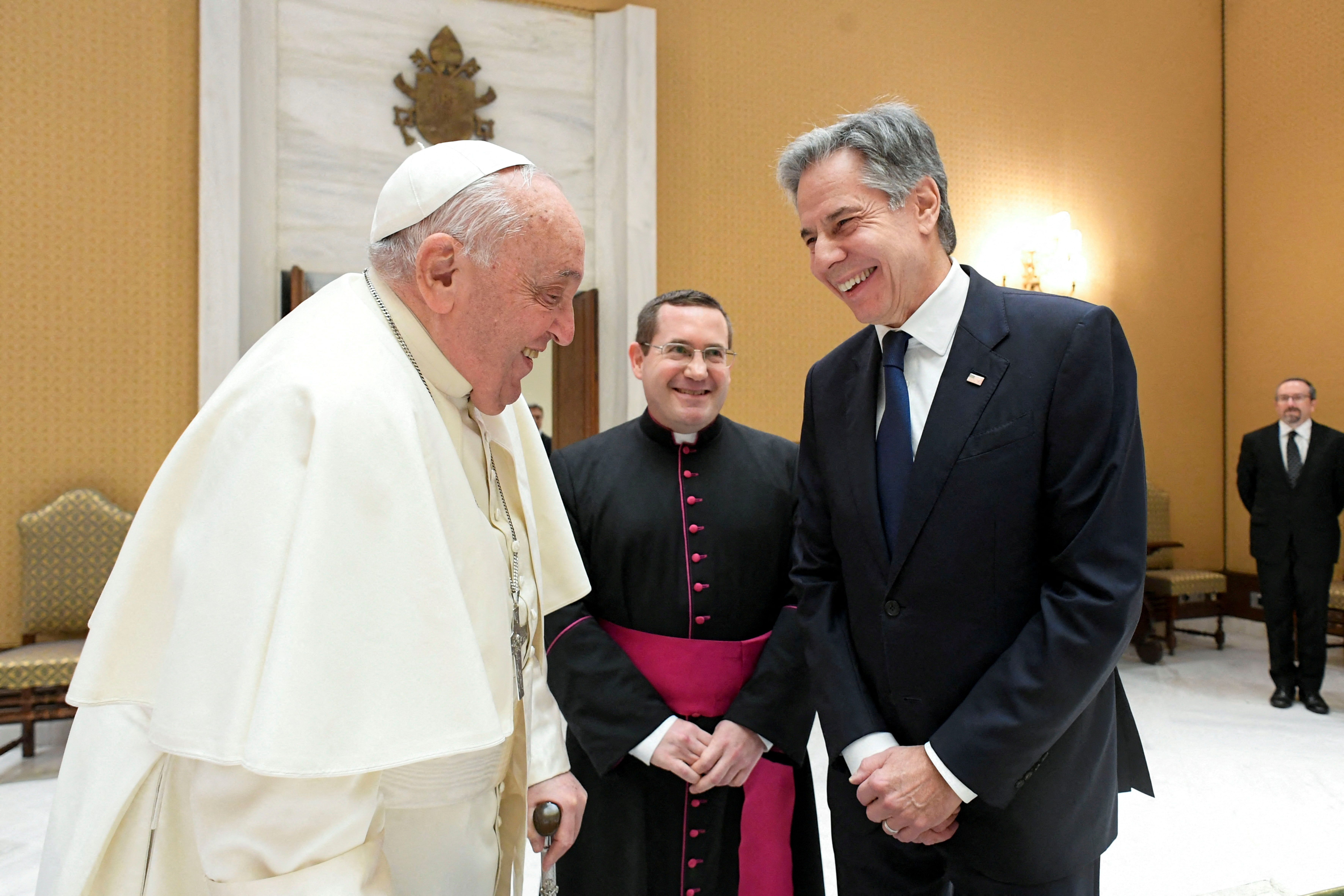 Antony Blinken e papa Francisco no Vaticano