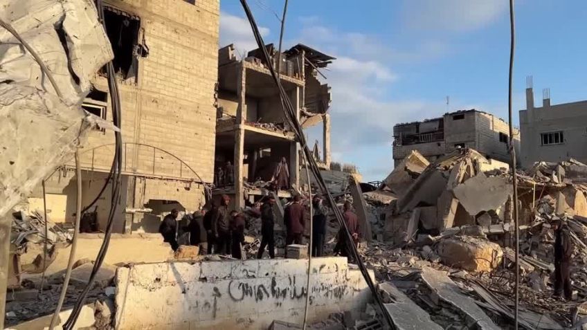 Destruição em Nuseirat, em Gaza, após operação militar israelense • Reuters