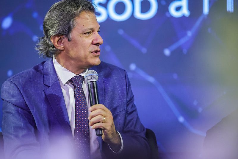 O ministro da Fazenda, Fernando Haddad, no Congresso Internacional de Direito Constitucional (IDP)