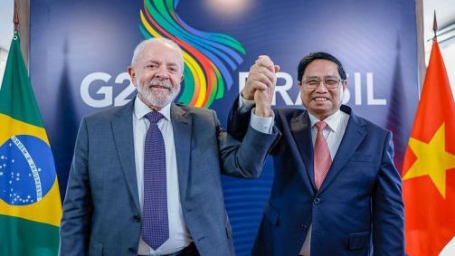 Presidente da República, Luiz Inácio Lula da Silva, durante reunião com o Primeiro- Ministro da República Socialista do Vietnã, Pham Minh Chinh