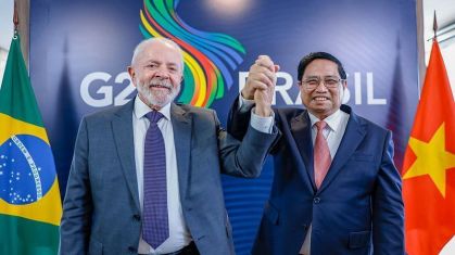 Presidente da República, Luiz Inácio Lula da Silva, durante reunião com o Primeiro- Ministro da República Socialista do Vietnã, Pham Minh Chinh
