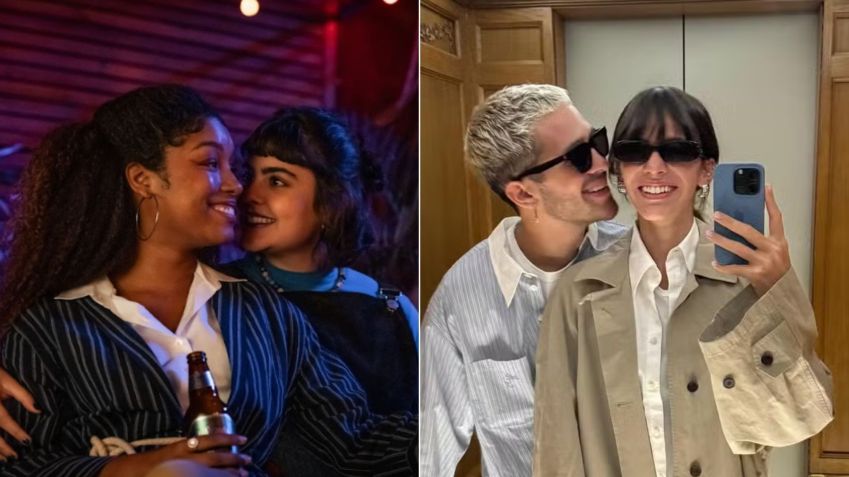 Pamela Moraes e Agda Couto na primeira foto; João Guilherme e Bruna Marquezine na segunda imagem • Montagem CNN