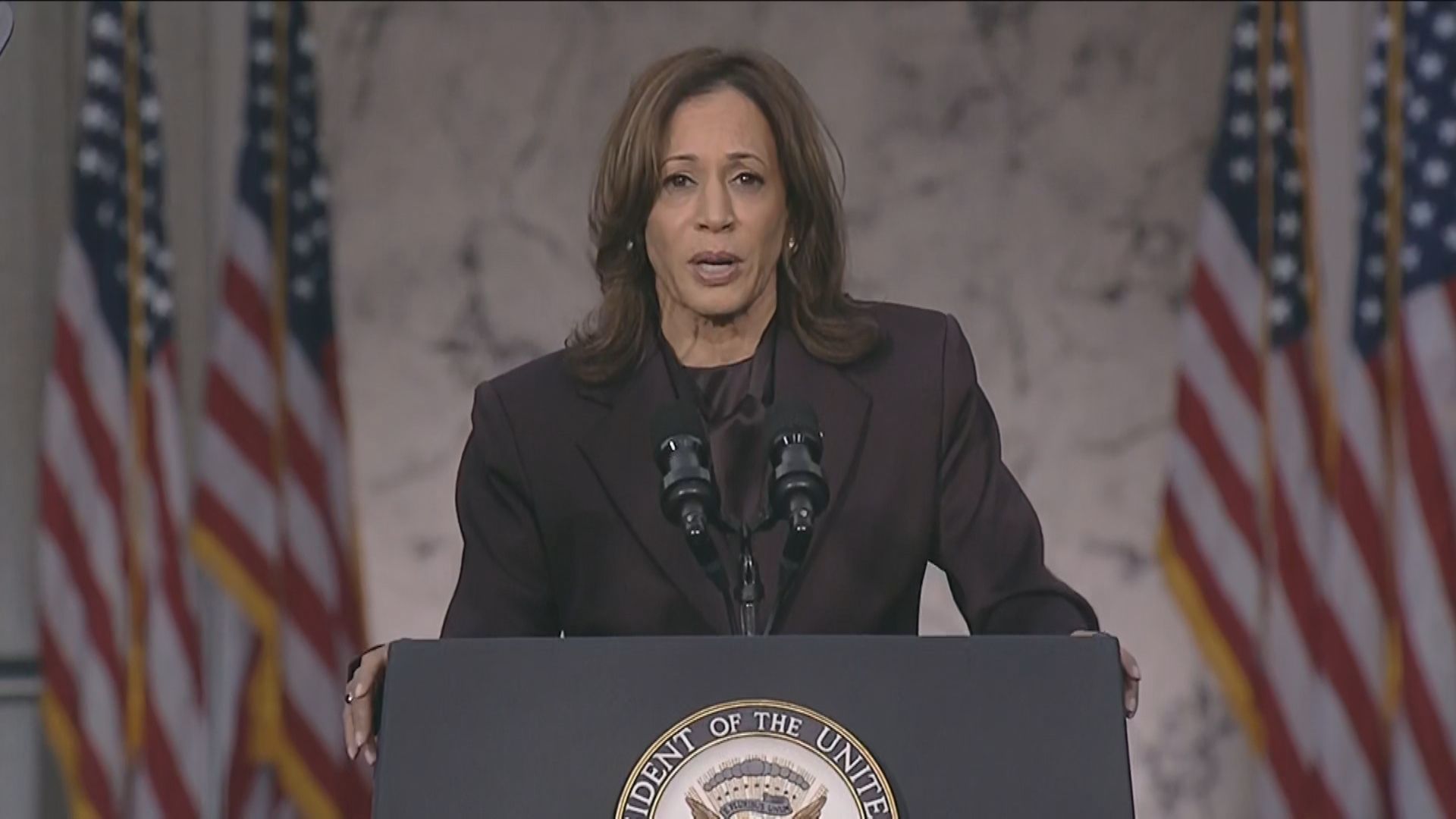 Kamala Harris discursa após derrota para Donald Trump nas eleições presidenciais dos Estados Unidos