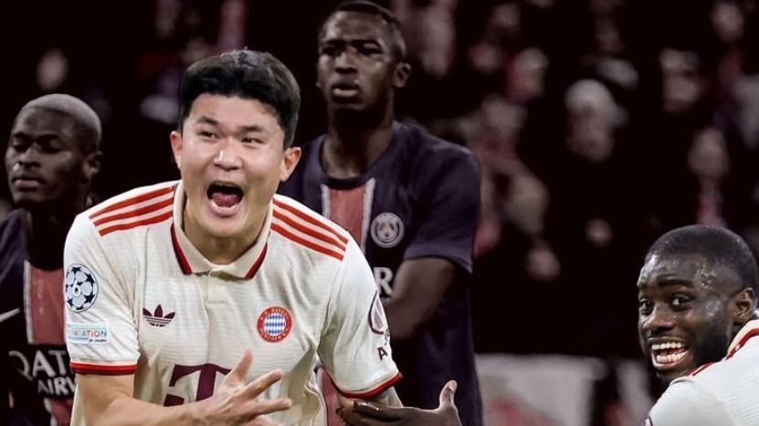 Kim Min-jae fez o gol da vitória do Bayern contra o PSG na Champions League em novembro de 2024