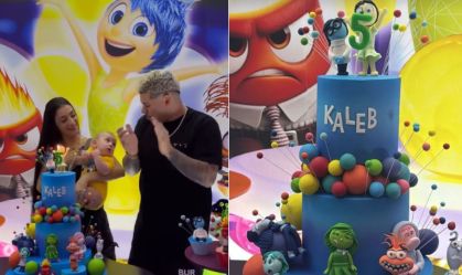 Bia Miranda escolhe "Divertida Mente" como tema de mêsversário do filho