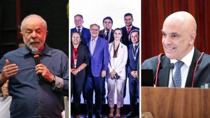 Da esquerda para a direita: Lula, Alckmin e Moraes em agendas no dia 15 de dezembro de 2022