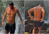 Cauã Reymond posta fotos se refrescando em cachoeira: "Coisa boa"
