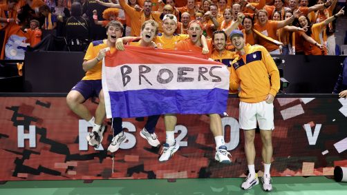 Equipe da Holanda celebra vaga na final da Copa Davis