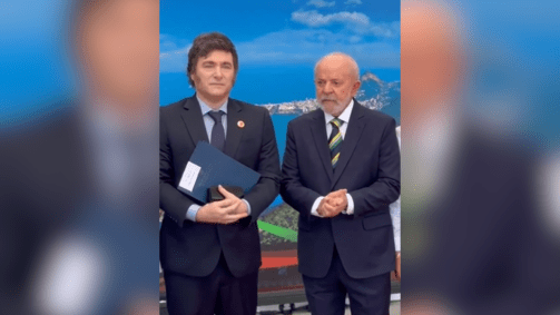 Presidente Luiz Inácio Lula da Silva (PT) recebe o presidente da Argentina, Javier Milei, na abertura do G20 no Rio de Janeiro
