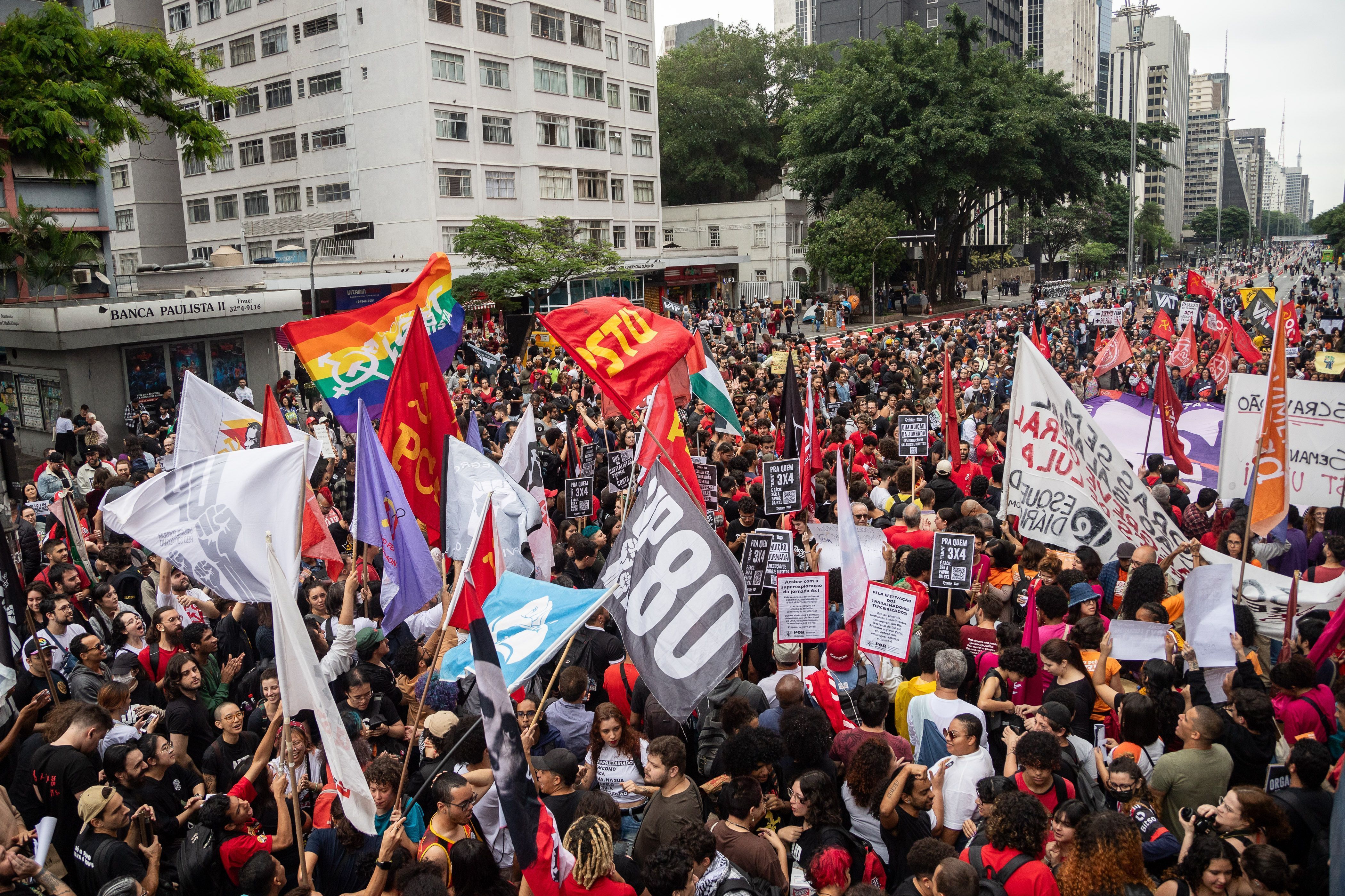 Ato na Avenida Paulista contra a escala 6x1