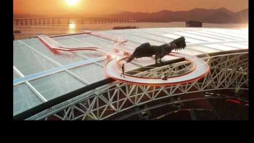 Imagem do projeto do novo estádio do Flamengo